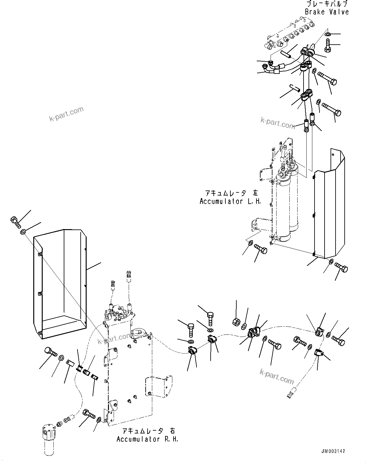 Komatsu parts book diagram for HD785-NI-7 S/N N10561-UP: ACCUMULATOR (ACCUMULATOR MOUNTING)