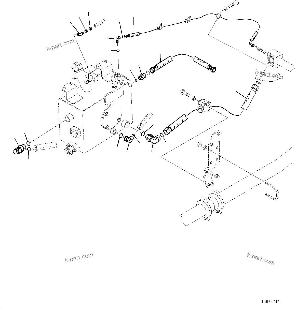Komatsu parts book diagram for HD785-NI-7 S/N N10561-UP: BRAKE PIPING (AUTO SPIN REGULATOR (ASR), AUTO-GREASING SYSTEM) (TANK RELATED PARTS) (1/2)