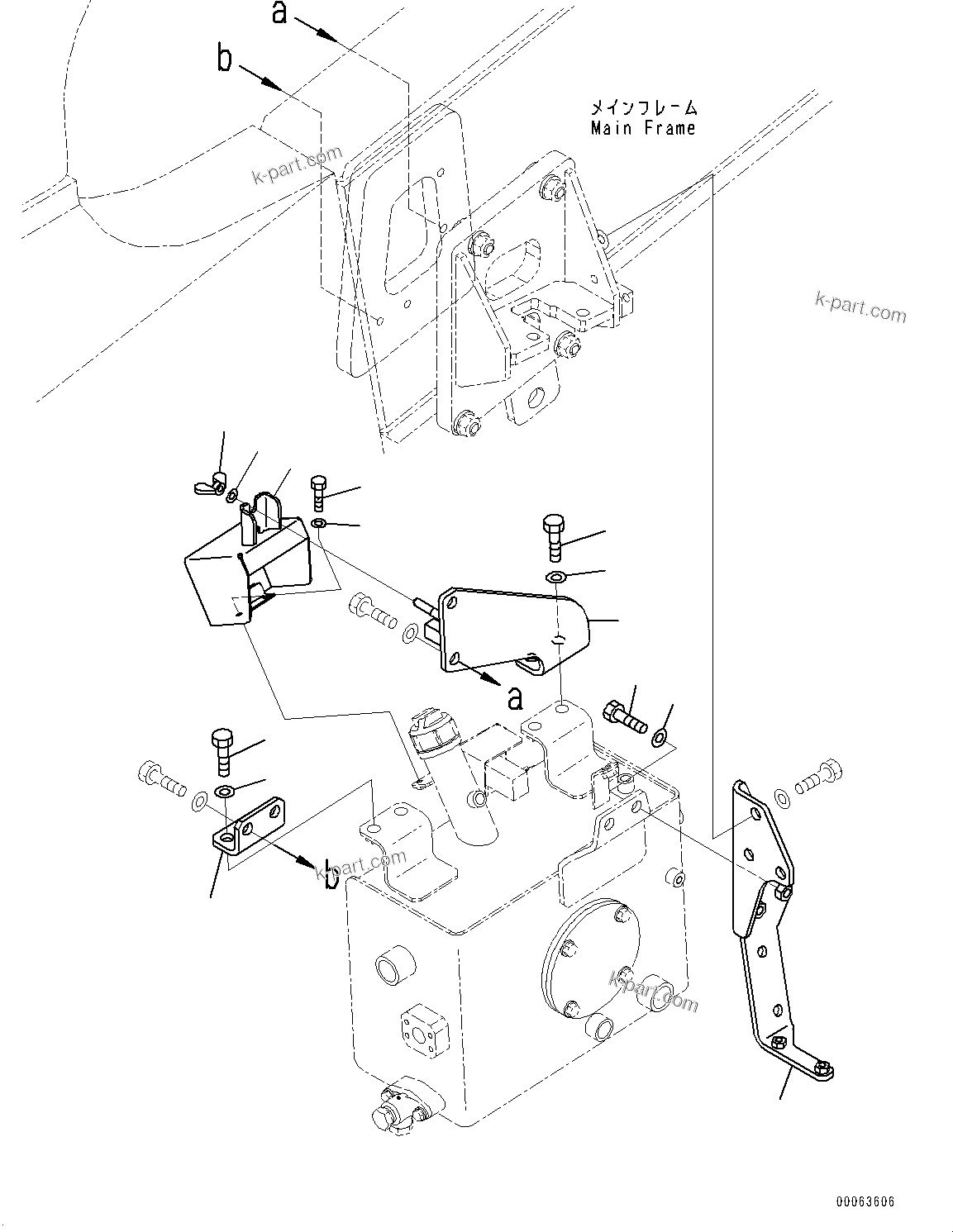 Komatsu parts book diagram for HD785-NI-7 S/N N10561-UP: BRAKE PIPING (AUTO-GREASING SYSTEM) (MOUNTING)