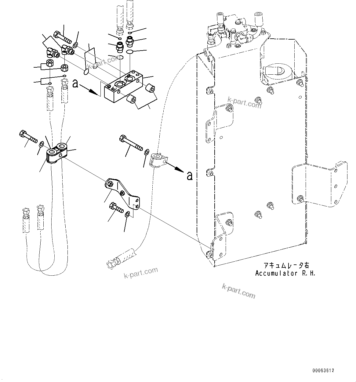 Komatsu parts book diagram for HD785-NI-7 S/N N10561-UP: BRAKE PIPING (ANTI-SKID BRAKE SYSTEM (ABS), OIL QUICK CHARGE, WITHOUT AUTO SPIN REGULATOR (ASR)) (REAR BRAKE PIPING) (1/2)