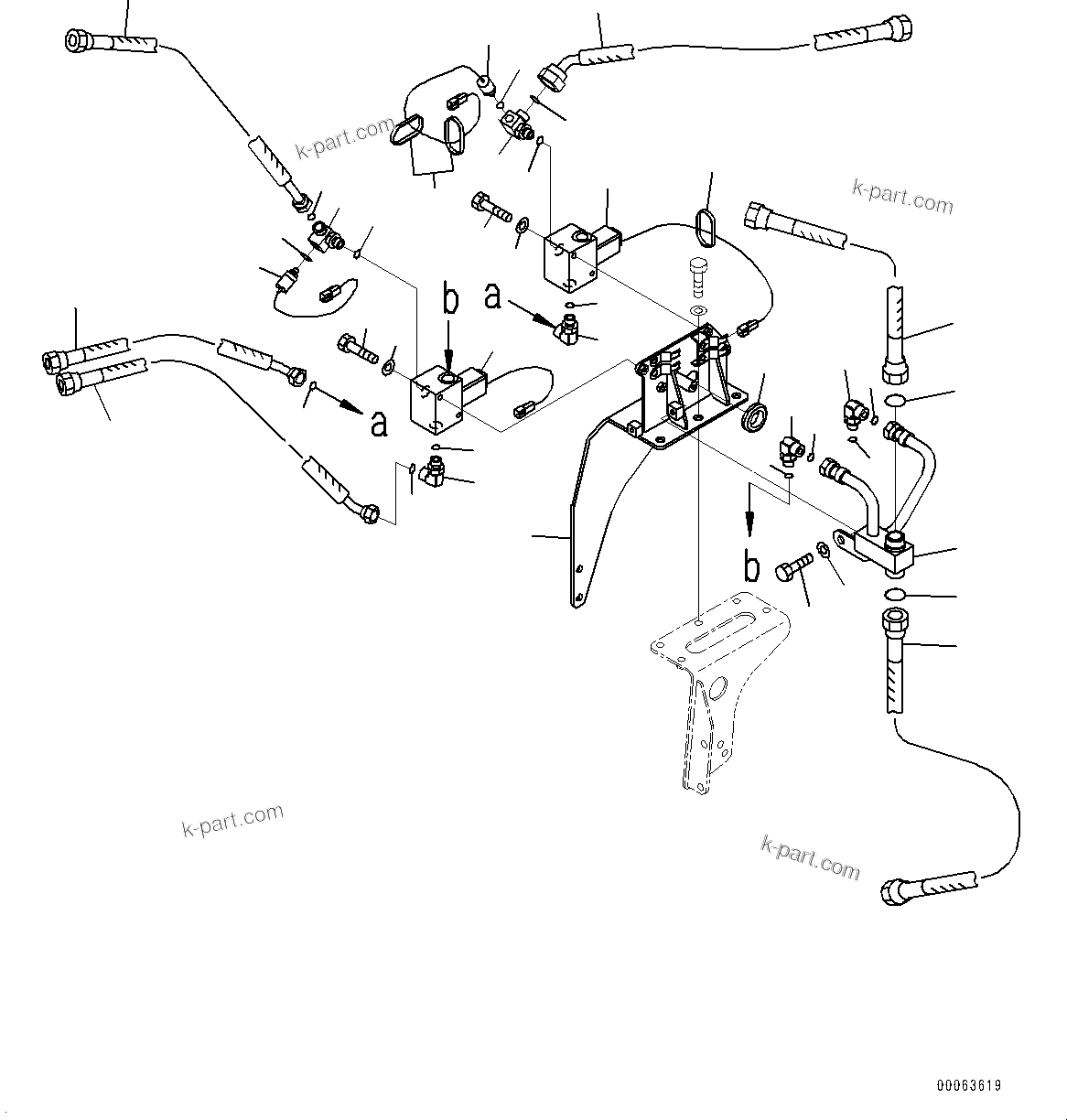 Komatsu parts book diagram for HD785-NI-7 S/N N10561-UP: BRAKE PIPING (AUTO-GREASING SYSTEM) (INNER PARTS, PROPORTIONAL VALVE)
