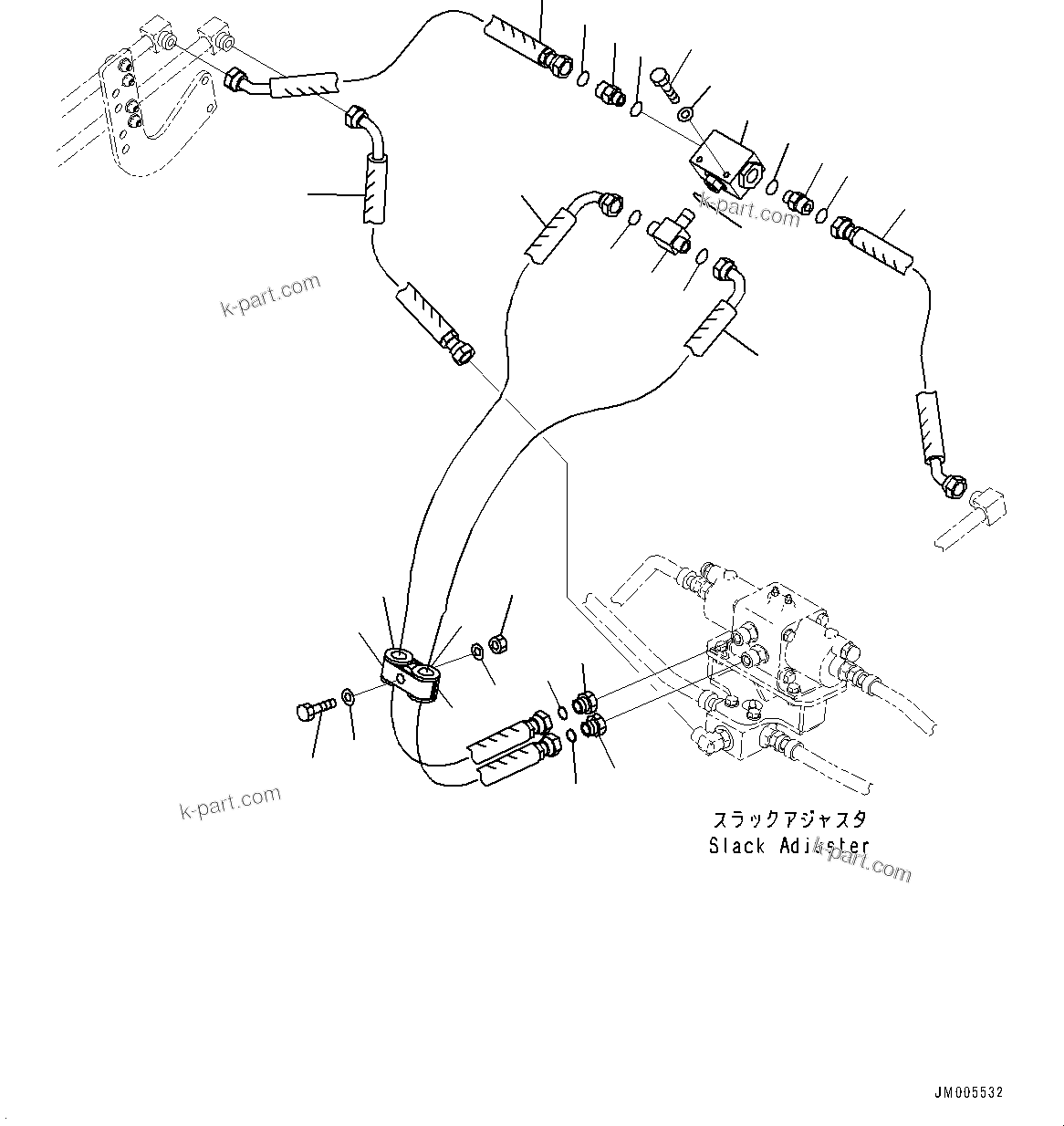 Komatsu parts book diagram for HD785-NI-7 S/N N10561-UP: BRAKE PIPING (ANTI-SKID BRAKE SYSTEM (ABS), OIL QUICK CHARGE, WITHOUT AUTO SPIN REGULATOR (ASR)) (PROPORTIONAL VALVE PIPING) (#N