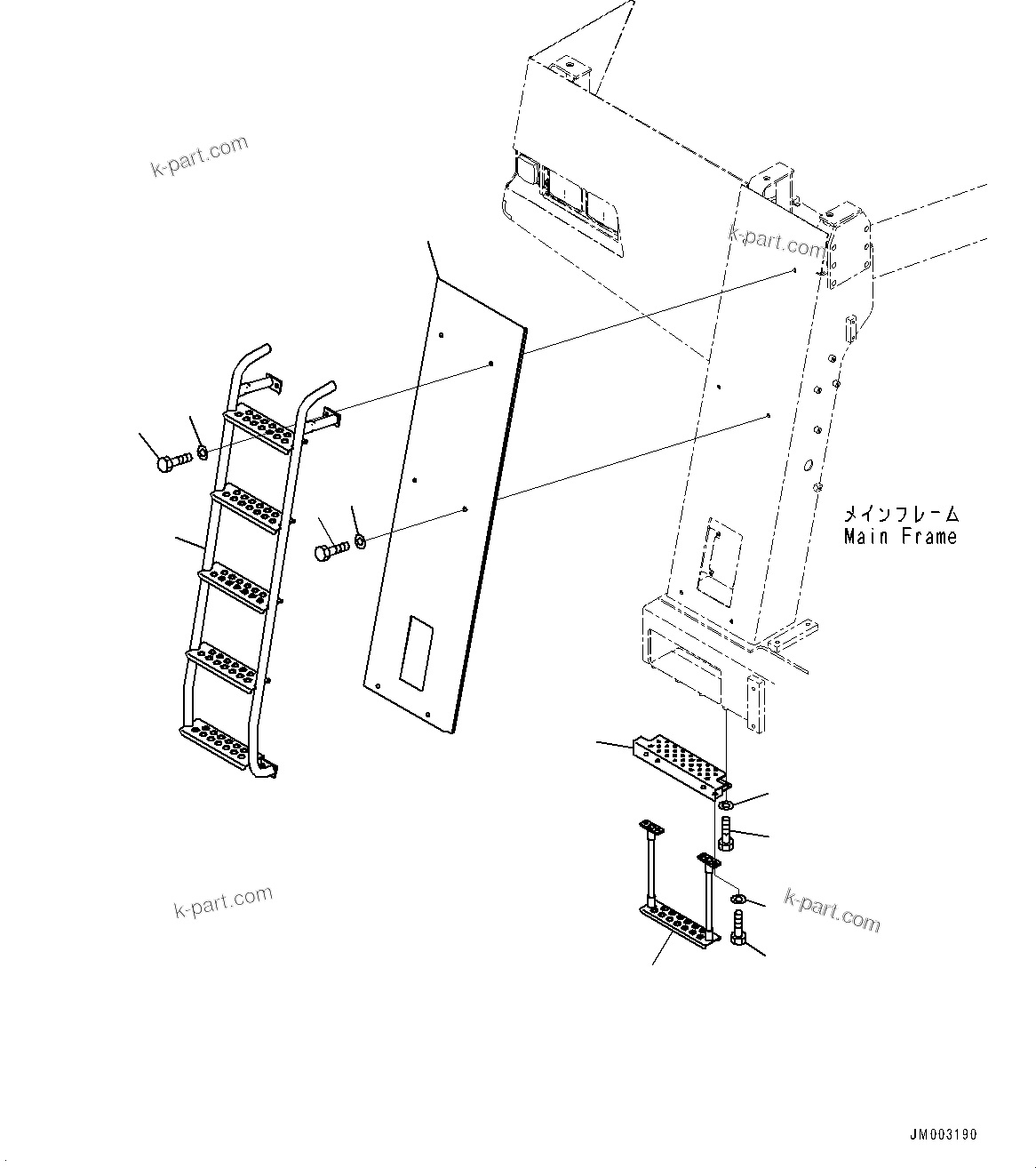 Komatsu parts book diagram for HD785-NI-7 S/N N10561-UP: FRONT SUPPORT (LED HEADLAMP) (BRACKET) (2/2)