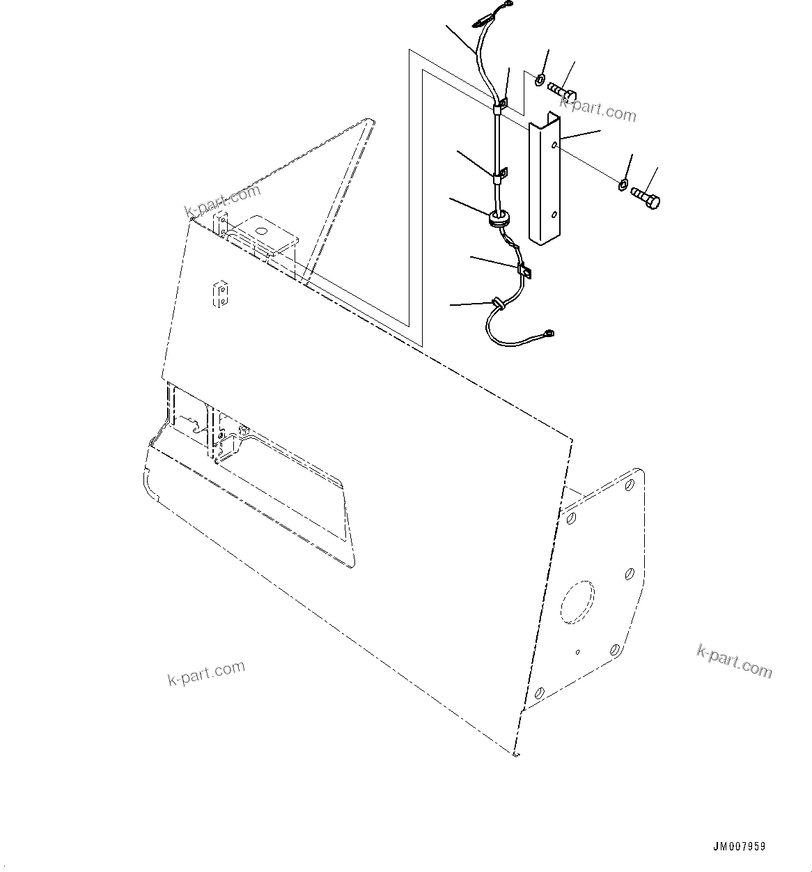 Komatsu parts book diagram for HD785-NI-7 S/N N10561-UP: FRONT SUPPORT (WITH AMBER COLOR WARNING BEACON) (WIRING HARNESS)