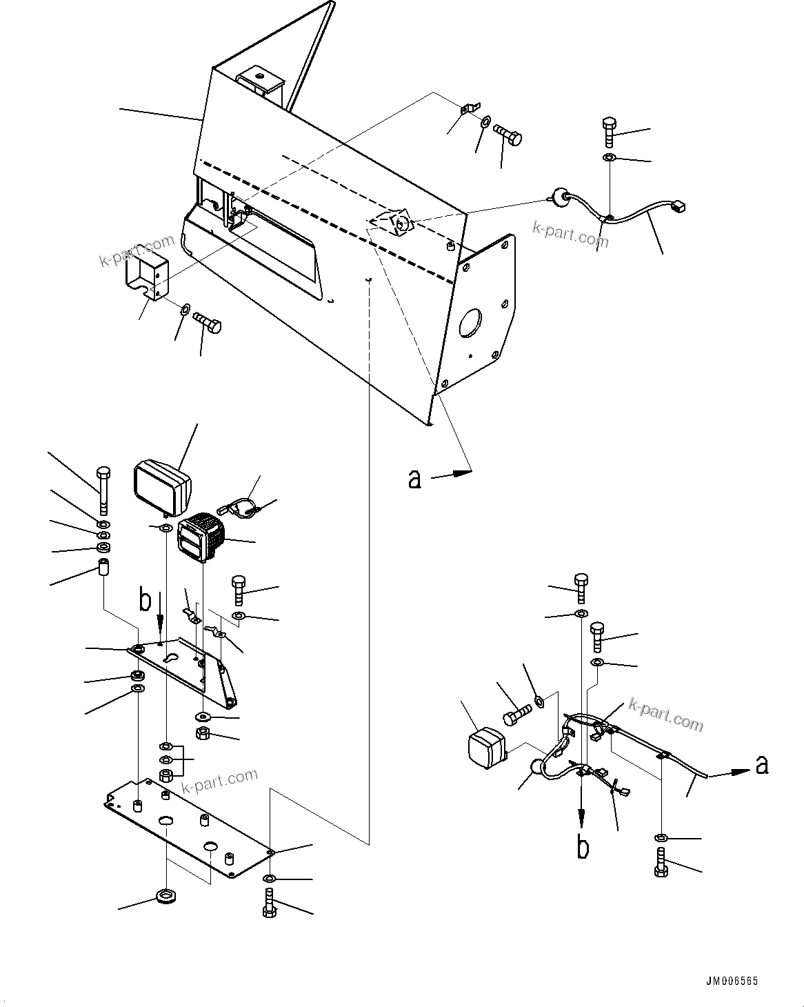 Komatsu parts book diagram for HD785-NI-7 S/N N10561-UP: FRONT SUPPORT (LED HEADLAMP) (R.H.)