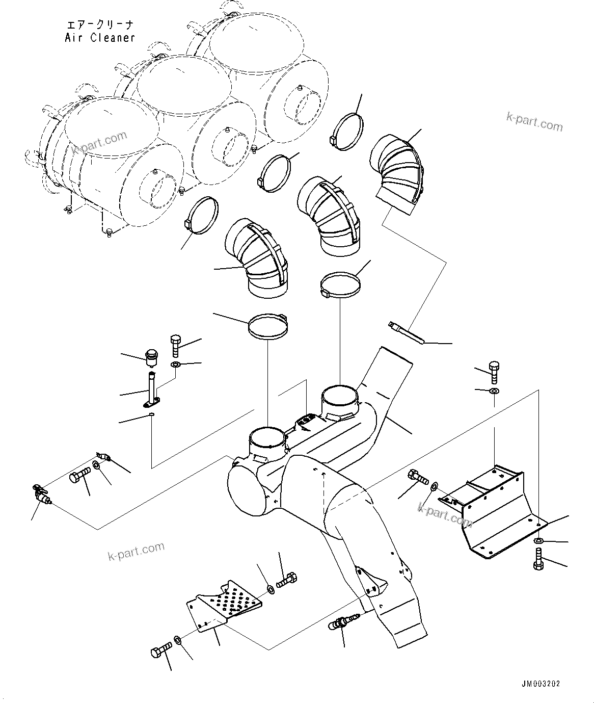 Komatsu parts book diagram for HD785-NI-7 S/N N10561-UP: AIR INTAKE CONNECTOR