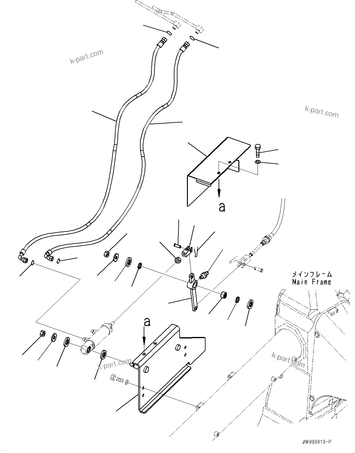 Komatsu parts book diagram for HD785-NI-7 S/N N10561-UP: EXHAUST BRAKE (SUSPENSION, HYDRONEUMATIC) (MOUNTING BRACKET) (2/4)