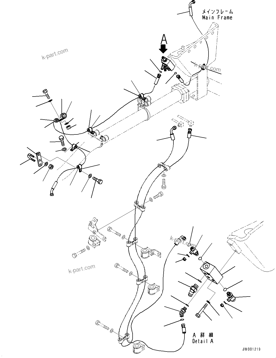 Komatsu parts book diagram for HD785-NI-7 S/N N10561-UP: EXHAUST BRAKE (SUSPENSION, HYDRONEUMATIC) (AUTO SUSPENSION PIPING)