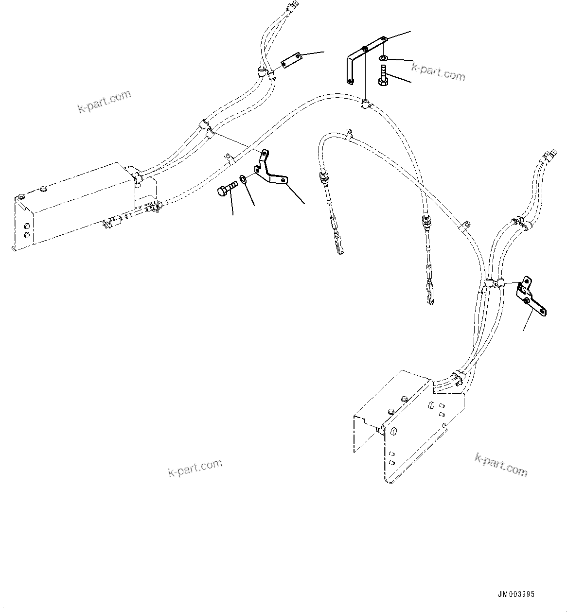 Komatsu parts book diagram for HD785-NI-7 S/N N10561-UP: EXHAUST BRAKE (SUSPENSION, HYDRONEUMATIC) (BRACKET) (2/2)