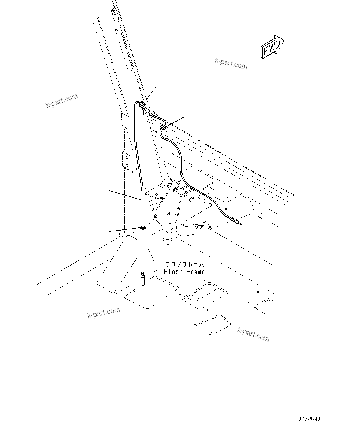Komatsu parts book diagram for HD785-NI-7 S/N N10561-UP: CAB AND CAB FLOOR GROUP, ANTENNA, CABLE