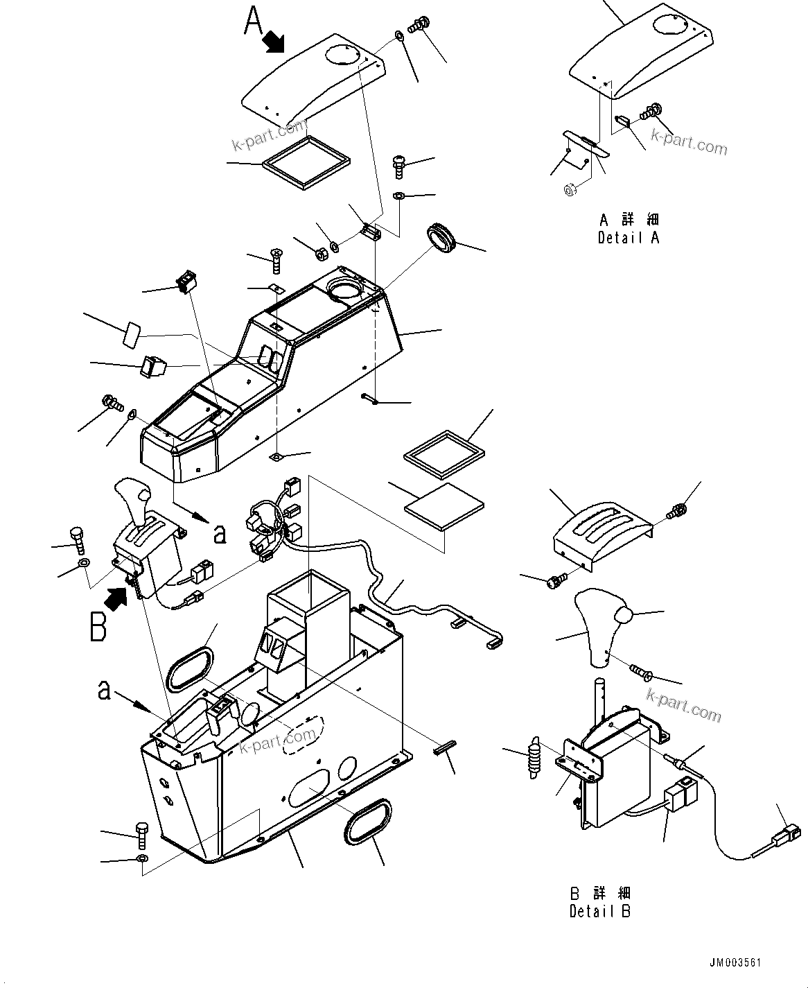 Komatsu parts book diagram for HD785-NI-7 S/N N10561-UP: CAB AND CAB FLOOR GROUP, CONSOLE BOX