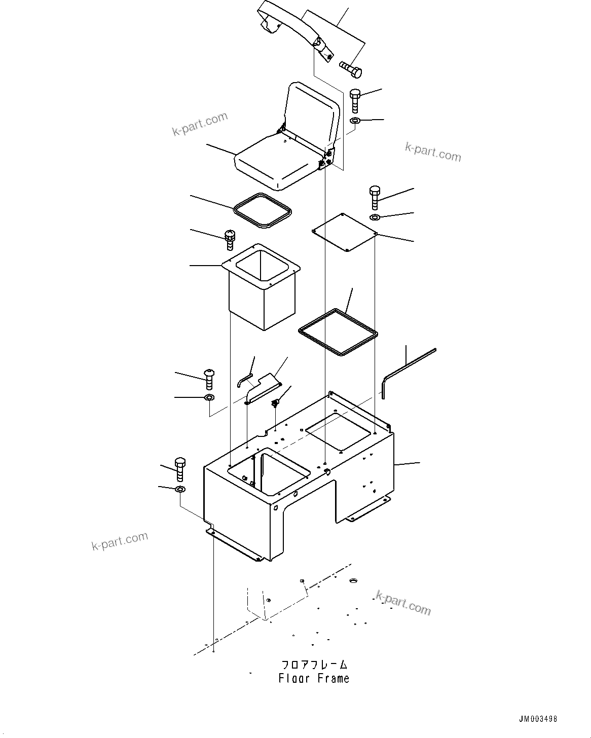 Komatsu parts book diagram for HD785-NI-7 S/N N10561-UP: CAB AND CAB FLOOR GROUP, AUXILIARY SEAT