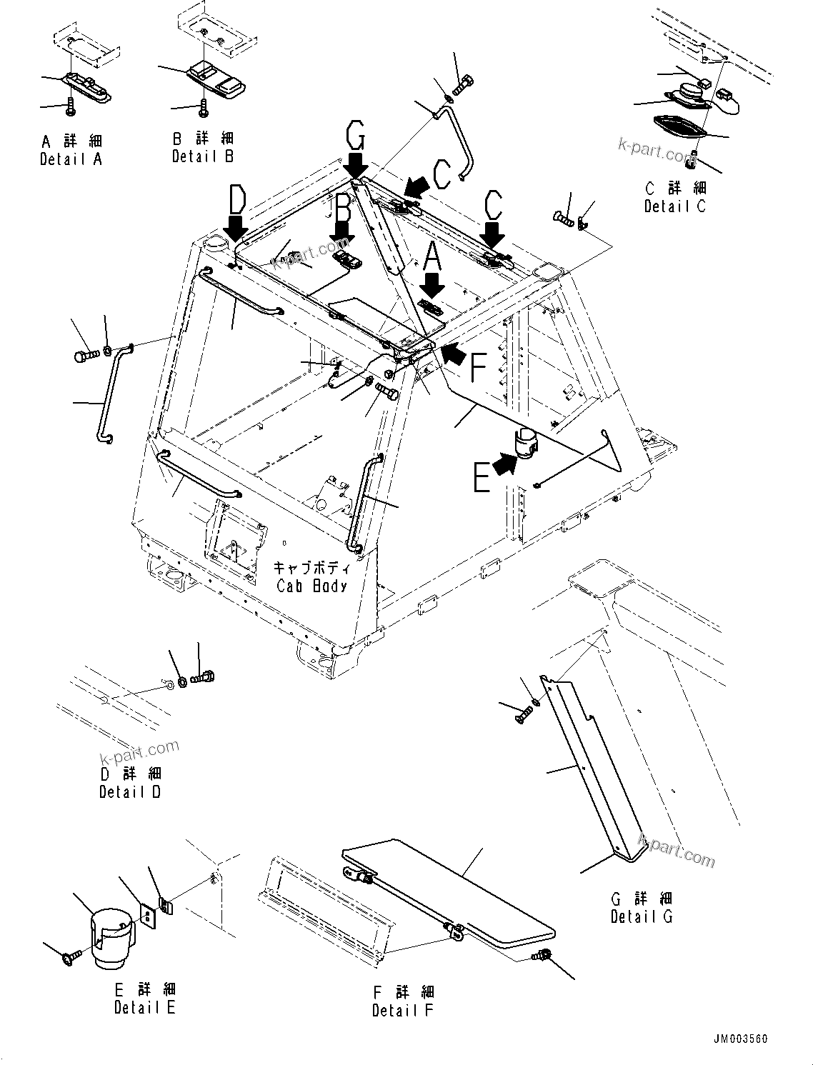 Komatsu parts book diagram for HD785-NI-7 S/N N10561-UP: CAB AND CAB FLOOR GROUP, ACCESSORY