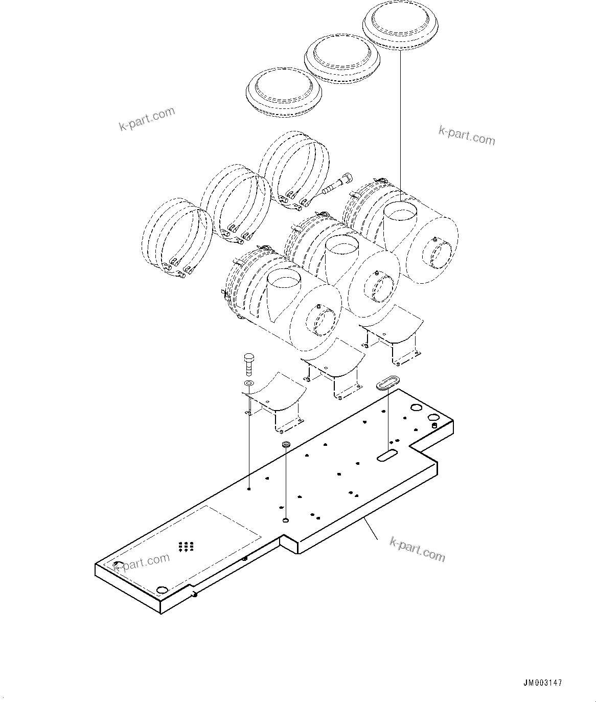 Komatsu parts book diagram for HD785-NI-7 S/N N10561-UP: PLATFORM GROUP (VHMS, PAYLOAD METER) (PLATFORM, L.H.)