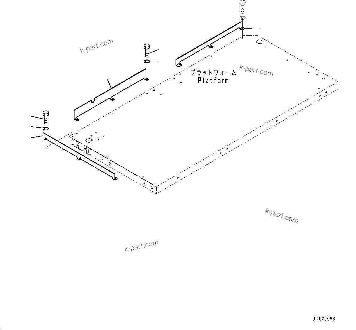 Komatsu parts book diagram for HD785-NI-7 S/N N10561-UP: PLATFORM GROUP (VHMS, PAYLOAD METER, AUTO-GREASING SYSTEM) (TOE GUARD R.H.)