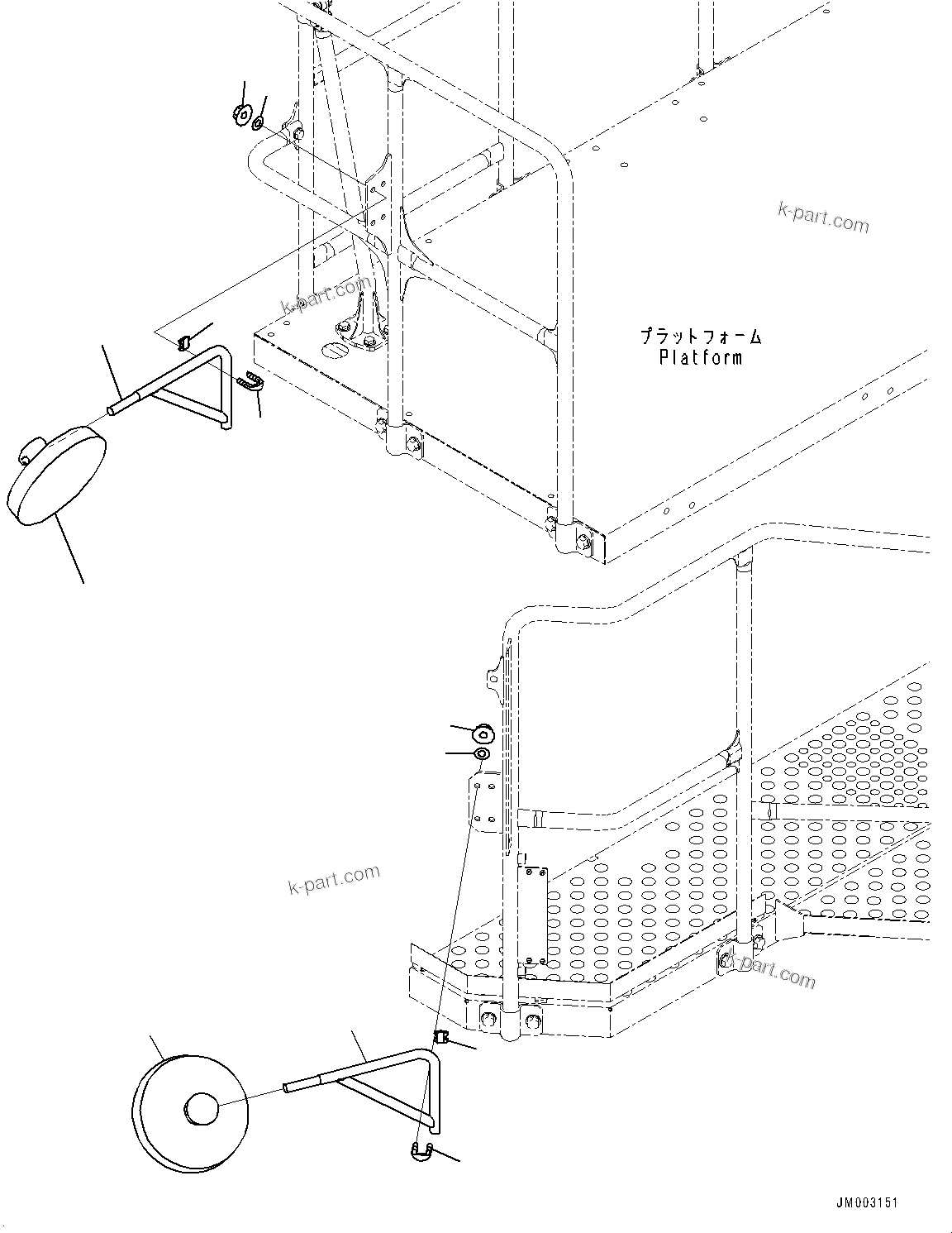Komatsu parts book diagram for HD785-NI-7 S/N N10561-UP: UNDER VIEW MIRROR (UNDER VIEW MIRROR)