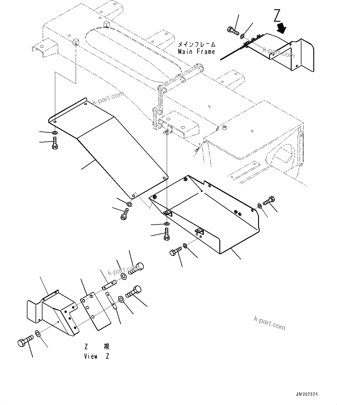 Komatsu parts book diagram for HD785-NI-7 S/N N10561-UP: FIRE PROTECTION (ENGINE SIDE COVER) (EXHAUST COVER)