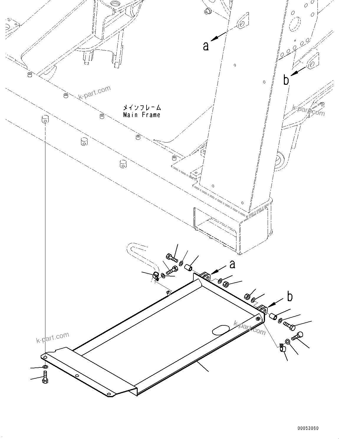 Komatsu parts book diagram for HD785-NI-7 S/N N10561-UP: ENGINE UNDER GUARD