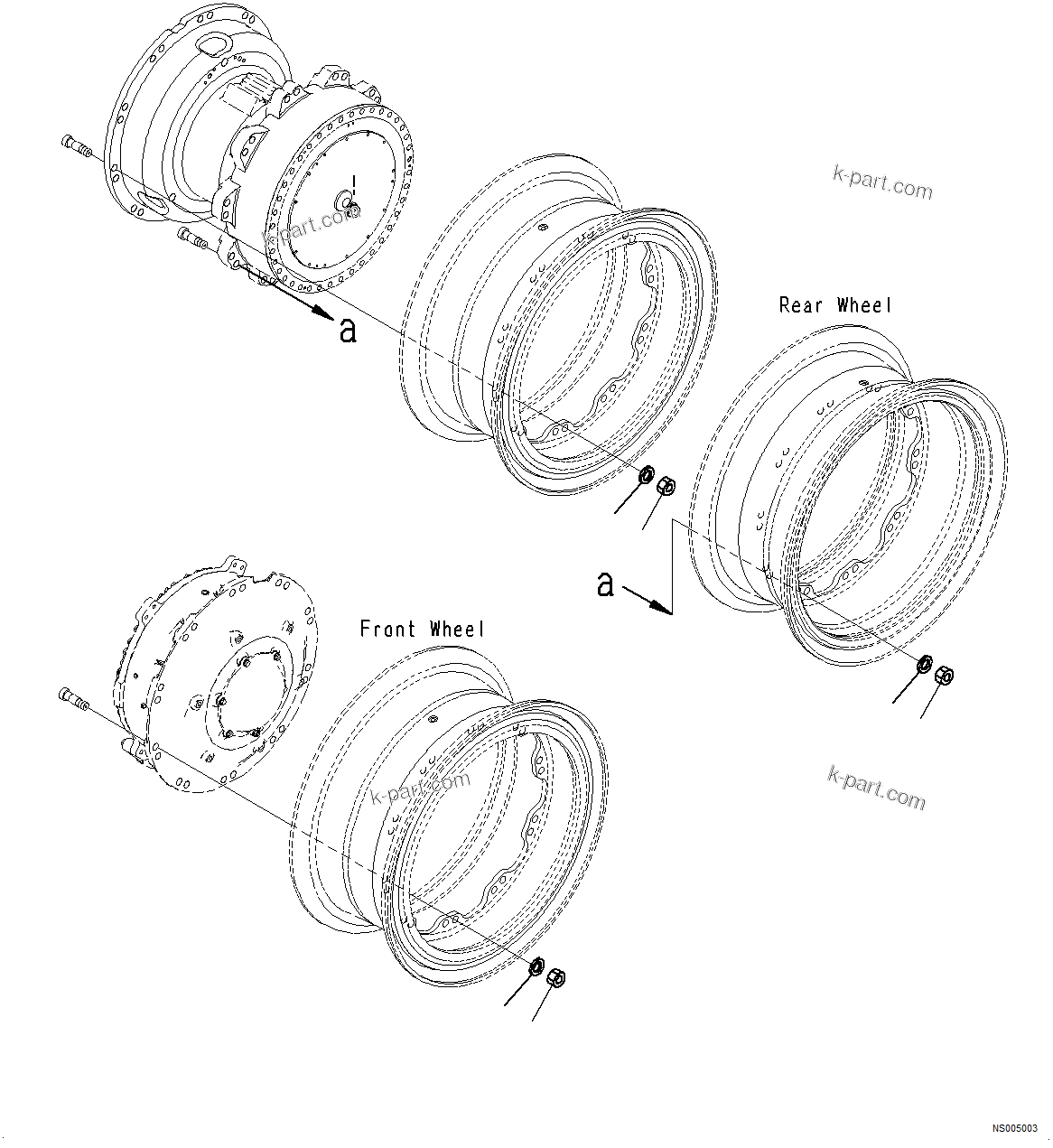 Komatsu parts book diagram for HD785-NI-7 S/N N10561-UP: RIM (MOUNTING PARTS)