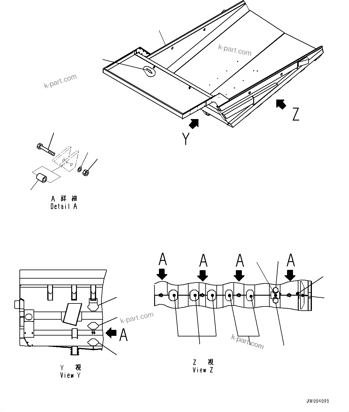 Komatsu parts book diagram for HD785-NI-7 S/N N10561-UP: BODY (WITH MUFFLER)