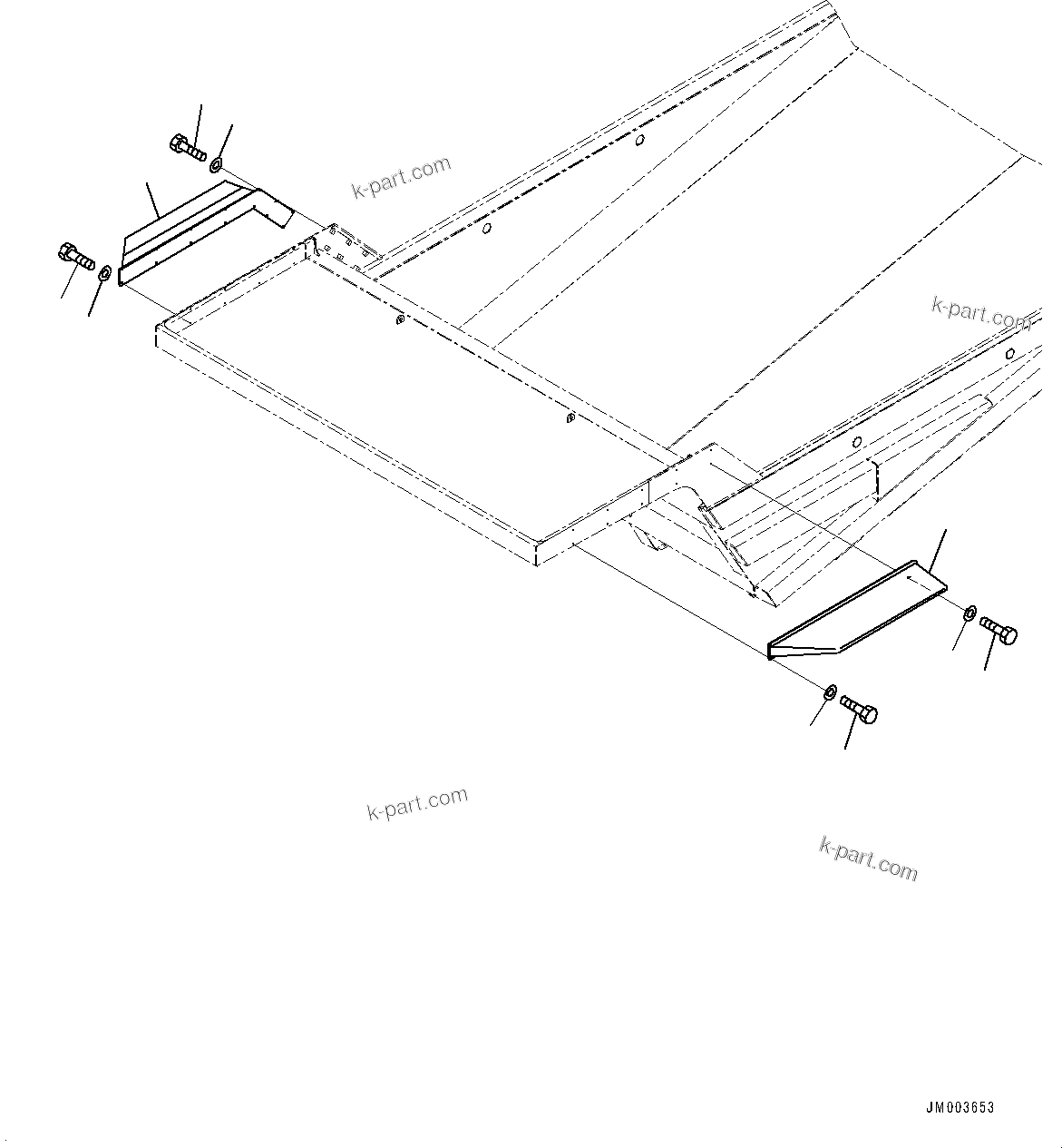 Komatsu parts book diagram for HD785-NI-7 S/N N10561-UP: PLATFORM GUARD (WITHOUT MUFFLER)