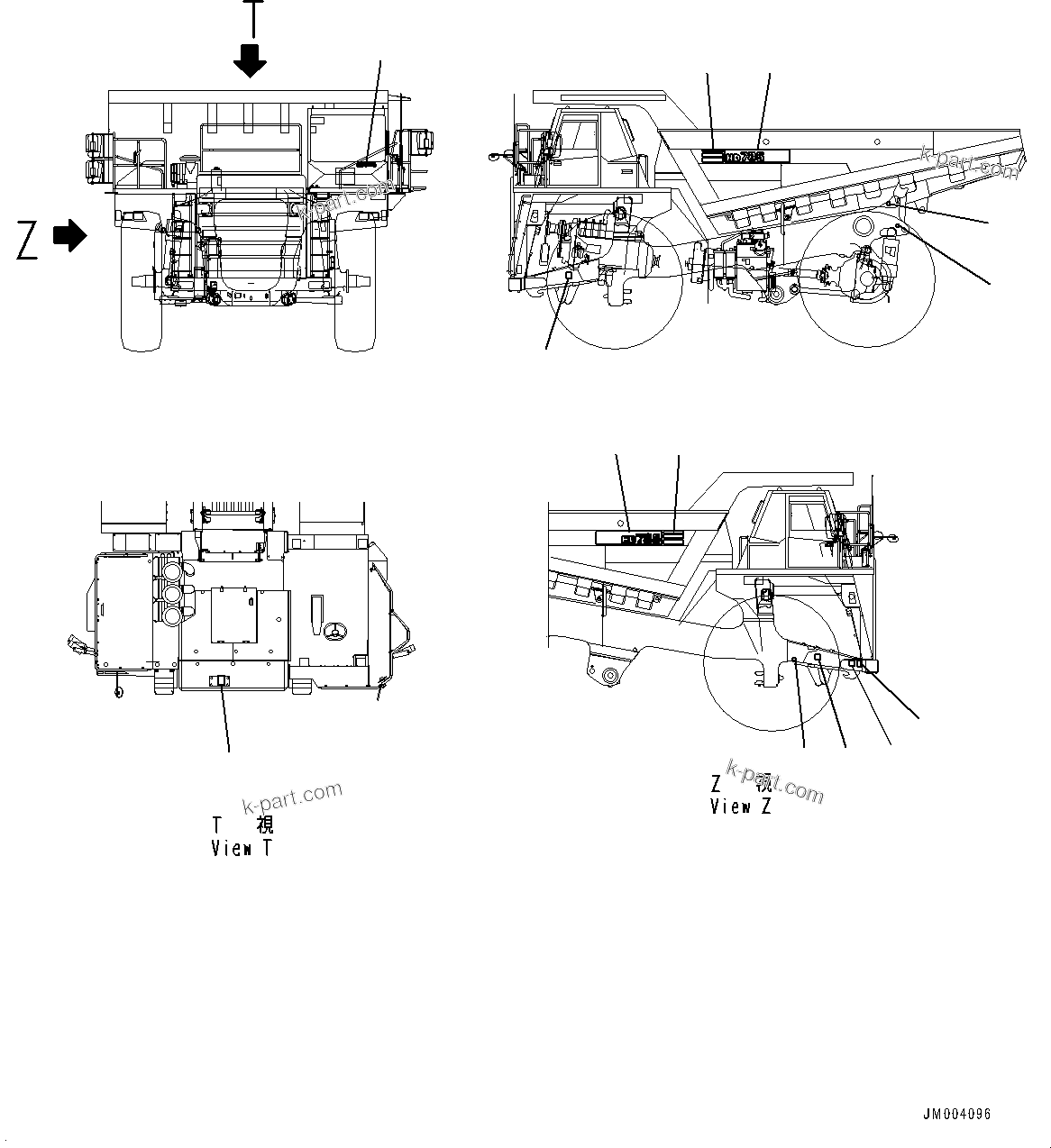 Komatsu parts book diagram for HD785-NI-7 S/N N10561-UP: MARKS AND PLATES (1/2)