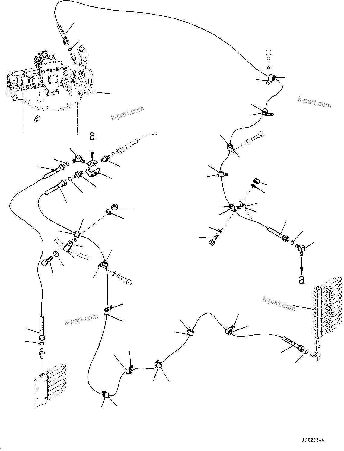 Komatsu parts book diagram for HD785-NI-7 S/N N10561-UP: AUTO-GREASING SYSTEM PIPING (AUTO-GREASING SYSTEM) (HIGH PRESSURE LUBRICATION PIPING) (1/2)