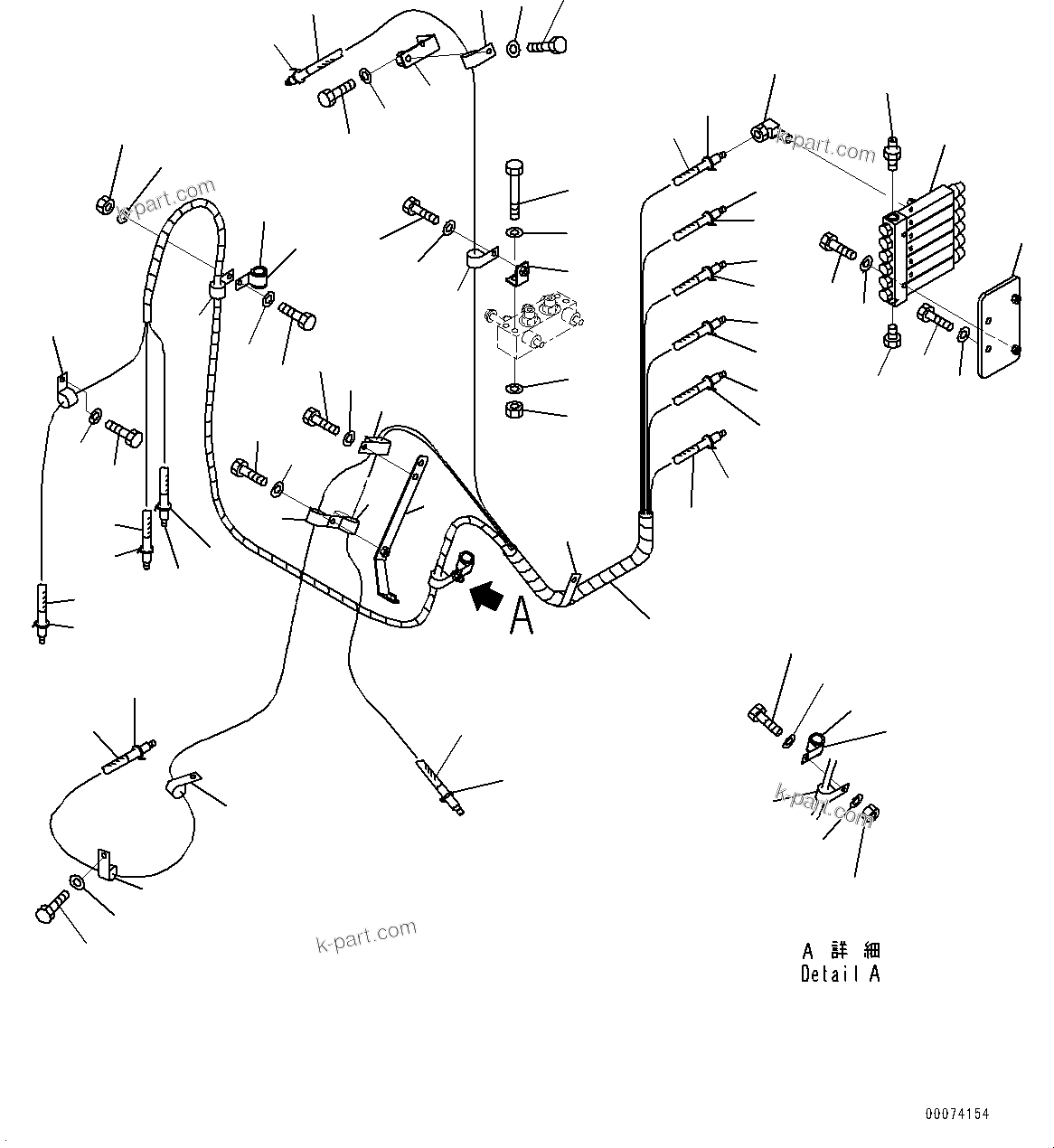Komatsu parts book diagram for HD785-NI-7 S/N N10561-UP: AUTO-GREASING SYSTEM PIPING (AUTO-GREASING SYSTEM) (FRONT, R.H.)