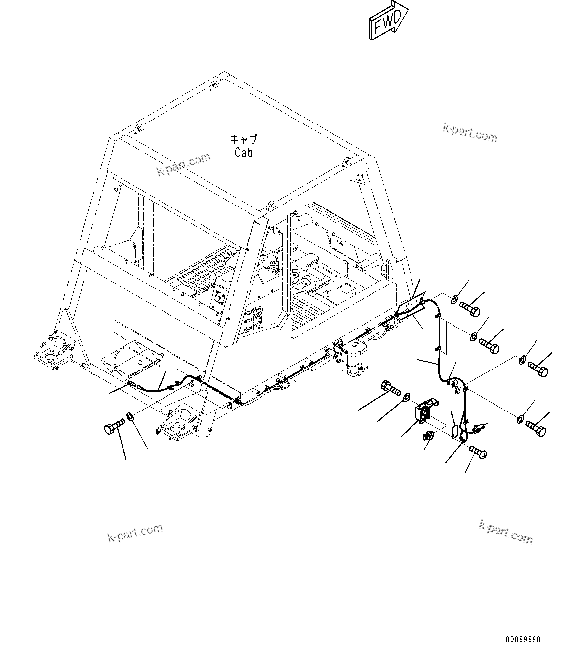 Komatsu parts book diagram for HD785-NI-7 S/N N10561-UP: EMERGENCY ENGINE SHUT-OFF SWITCH