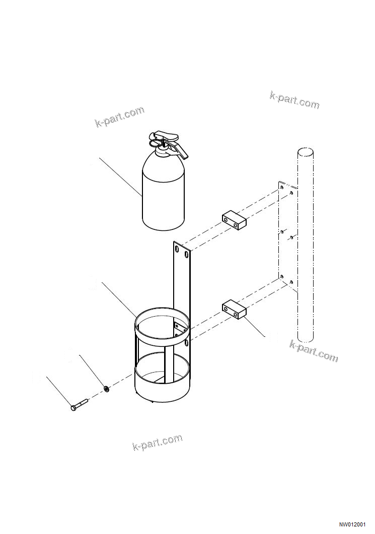 Komatsu parts book diagram for HD785-NI-7 S/N N10561-UP: FIRE EXTINGUISHER (KIPL LOCAL)
