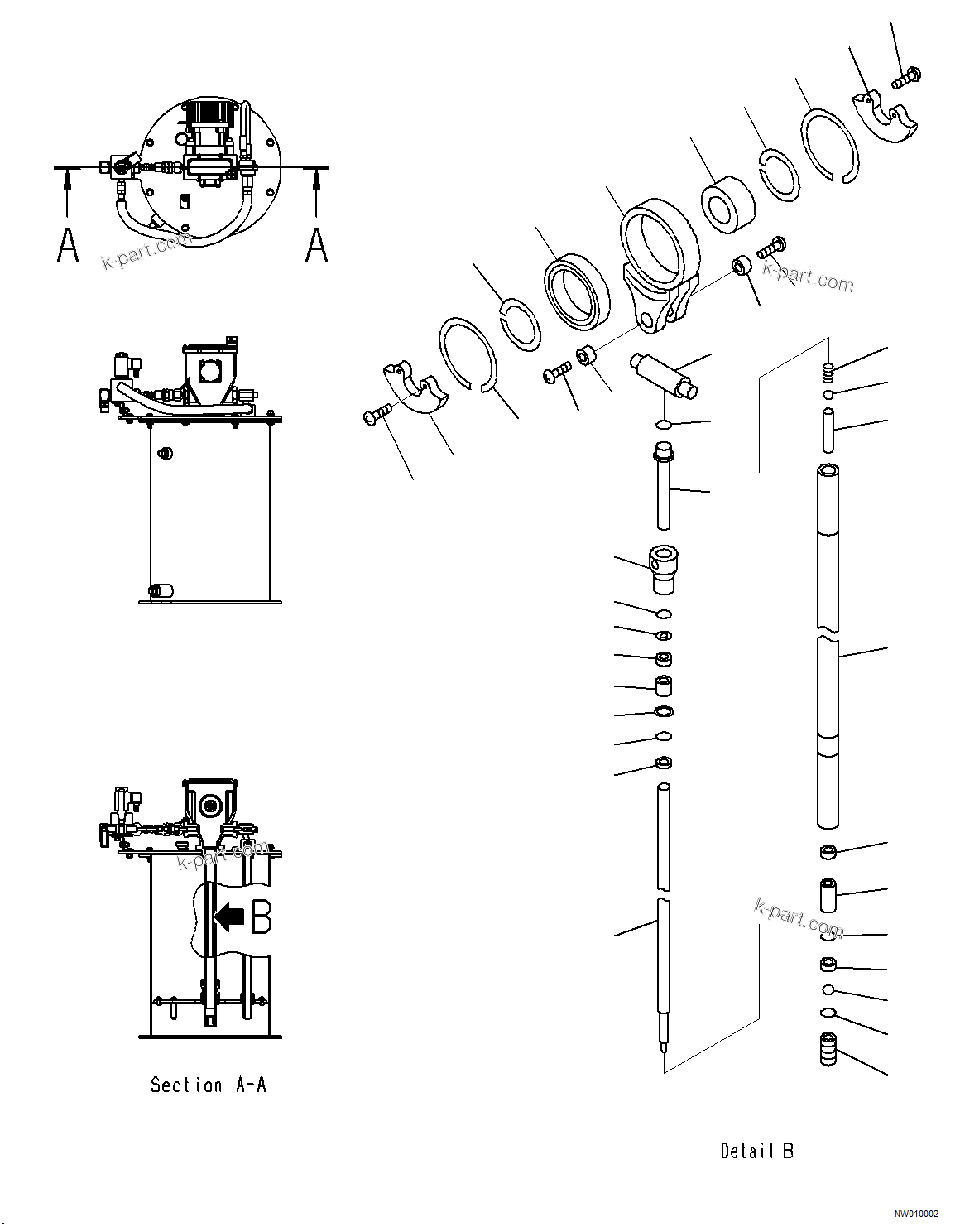 Komatsu parts book diagram for HD785-NI-7 S/N N10561-UP: AUTO LUBRICATING U. (2/5) (#N10561 - N10772)