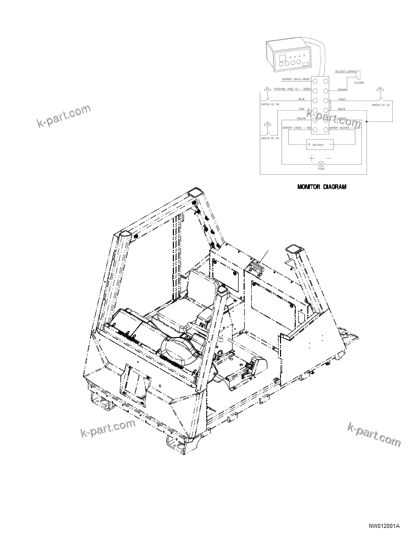 Komatsu parts book diagram for HD785-NI-7 S/N N10561-UP: LINOLN INJECTIOR BANK MON