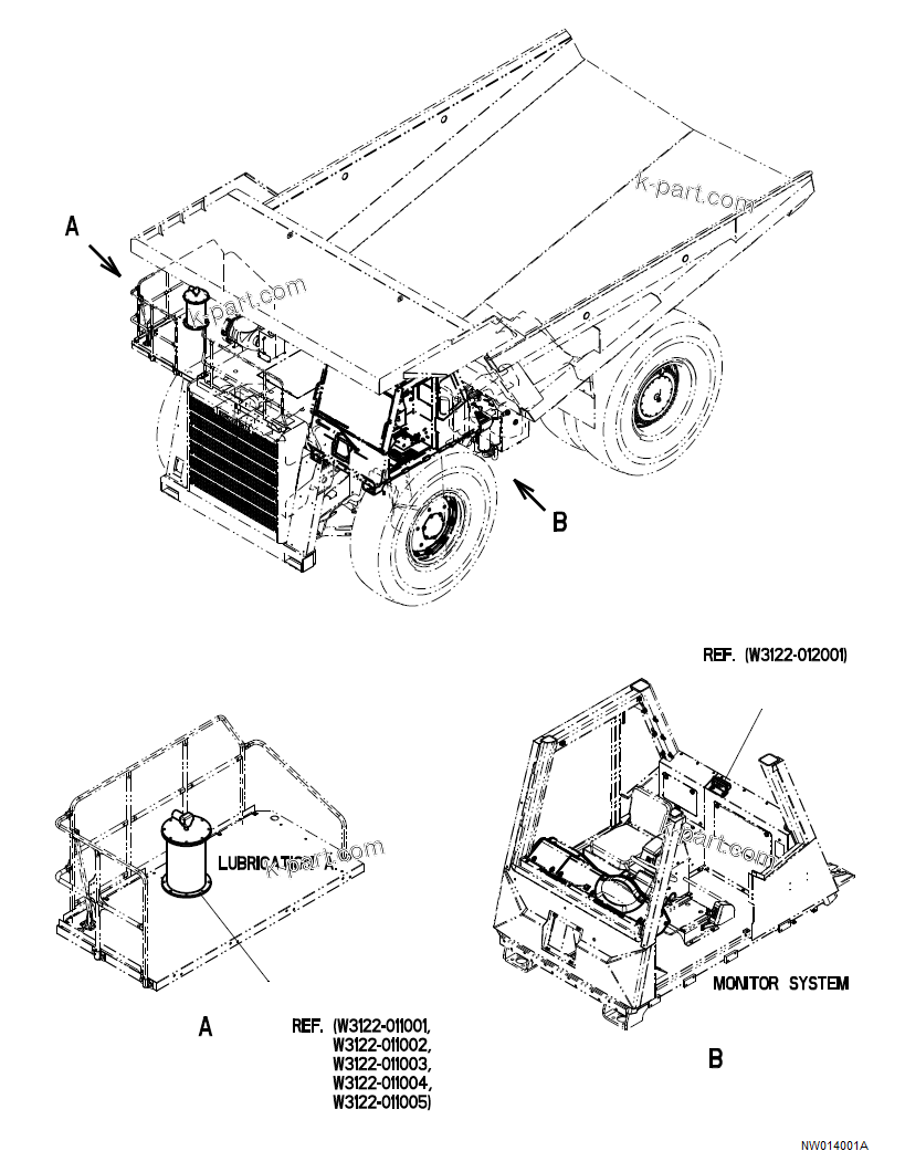 Komatsu parts book diagram for HD785-NI-7 S/N N10561-UP: A/LUB+LINOL/INJECT BM (2/2) (#N10773 -)