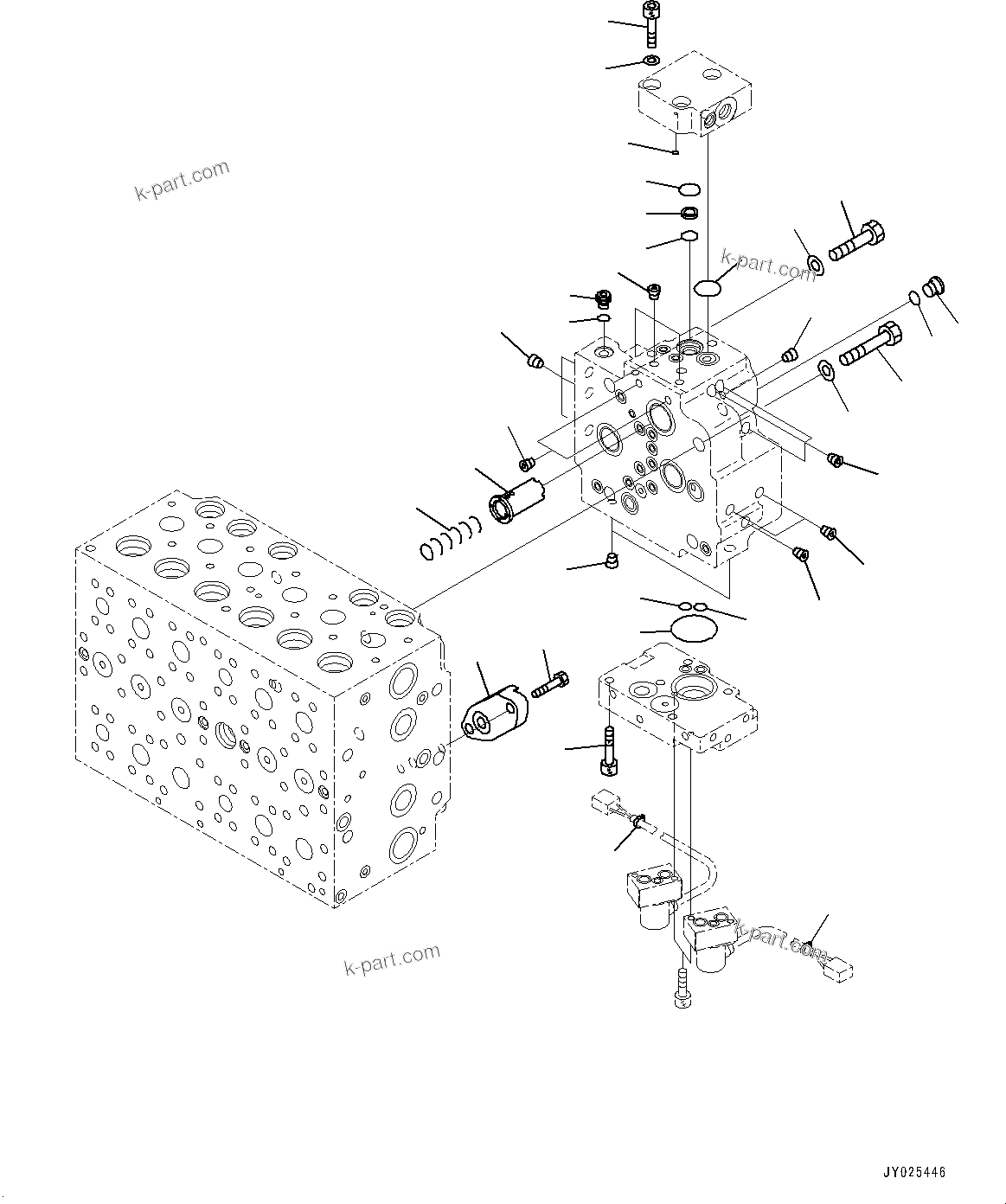 Komatsu parts book diagram for PC240NLC-11 S/N K70001-UP: CONTROL VALVE, 2-ADDITIONAL ACTUATOR PIPING, TOOL CONTROL, 8/9-SPOOL (14/21) (#K70363-)