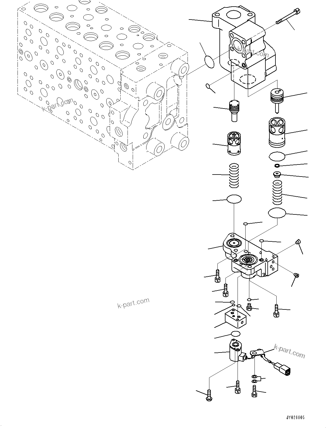 Komatsu parts book diagram for PC240NLC-11 S/N K70001-UP: CONTROL VALVE, 2-ADDITIONAL ACTUATOR PIPING, TOOL CONTROL, 8/9-SPOOL (15/21) (#K70363-)