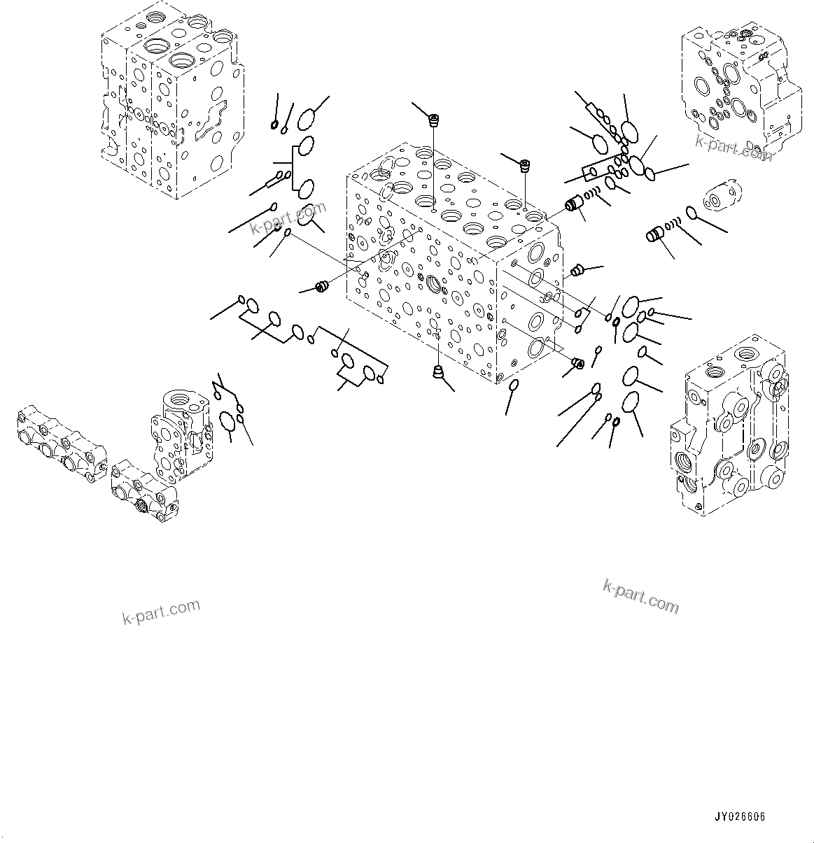 Komatsu parts book diagram for PC240NLC-11 S/N K70001-UP: CONTROL VALVE, 2-ADDITIONAL ACTUATOR PIPING, TOOL CONTROL, 8/9-SPOOL (5/21) (#K70363-)