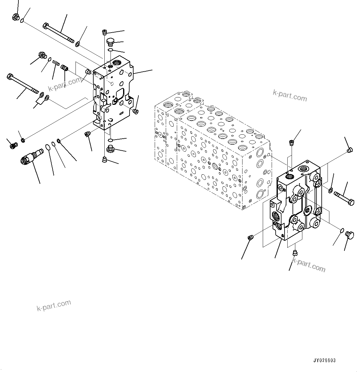 Komatsu parts book diagram for PC240NLC-11 S/N K70001-UP: CONTROL VALVE, 2-ADDITIONAL ACTUATOR PIPING, TOOL CONTROL, 8-SPOOL (7/21) (#K70363-)