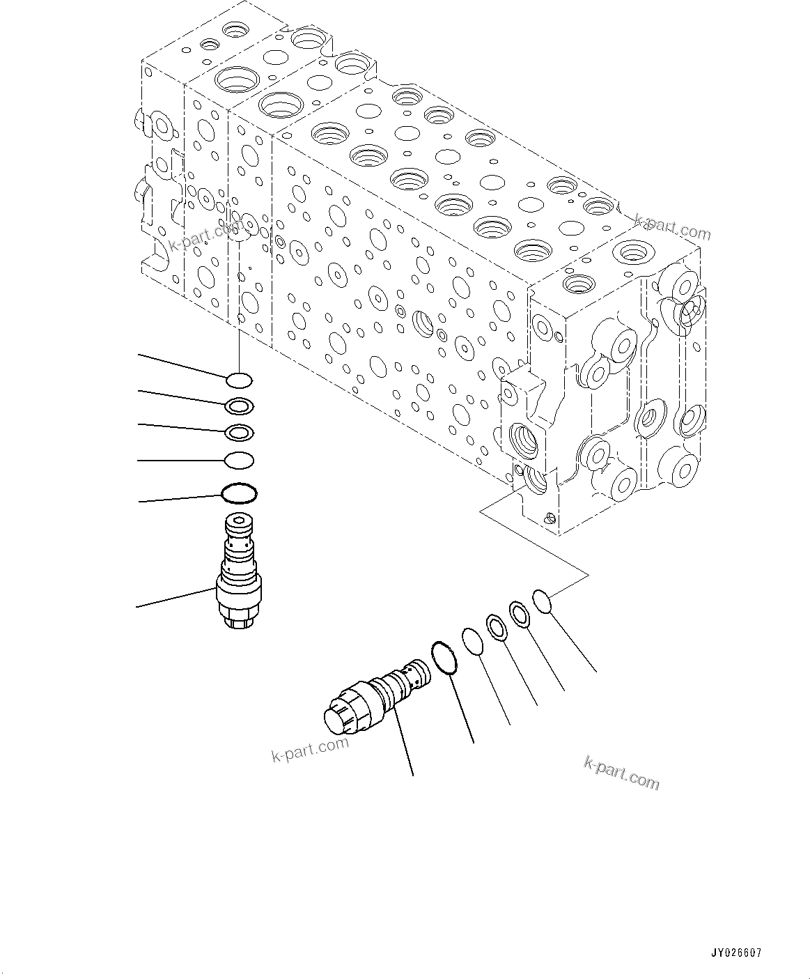 Komatsu parts book diagram for PC240NLC-11 S/N K70001-UP: CONTROL VALVE, 2-ADDITIONAL ACTUATOR PIPING, TOOL CONTROL, 8/9-SPOOL (8/21) (#K70363-)