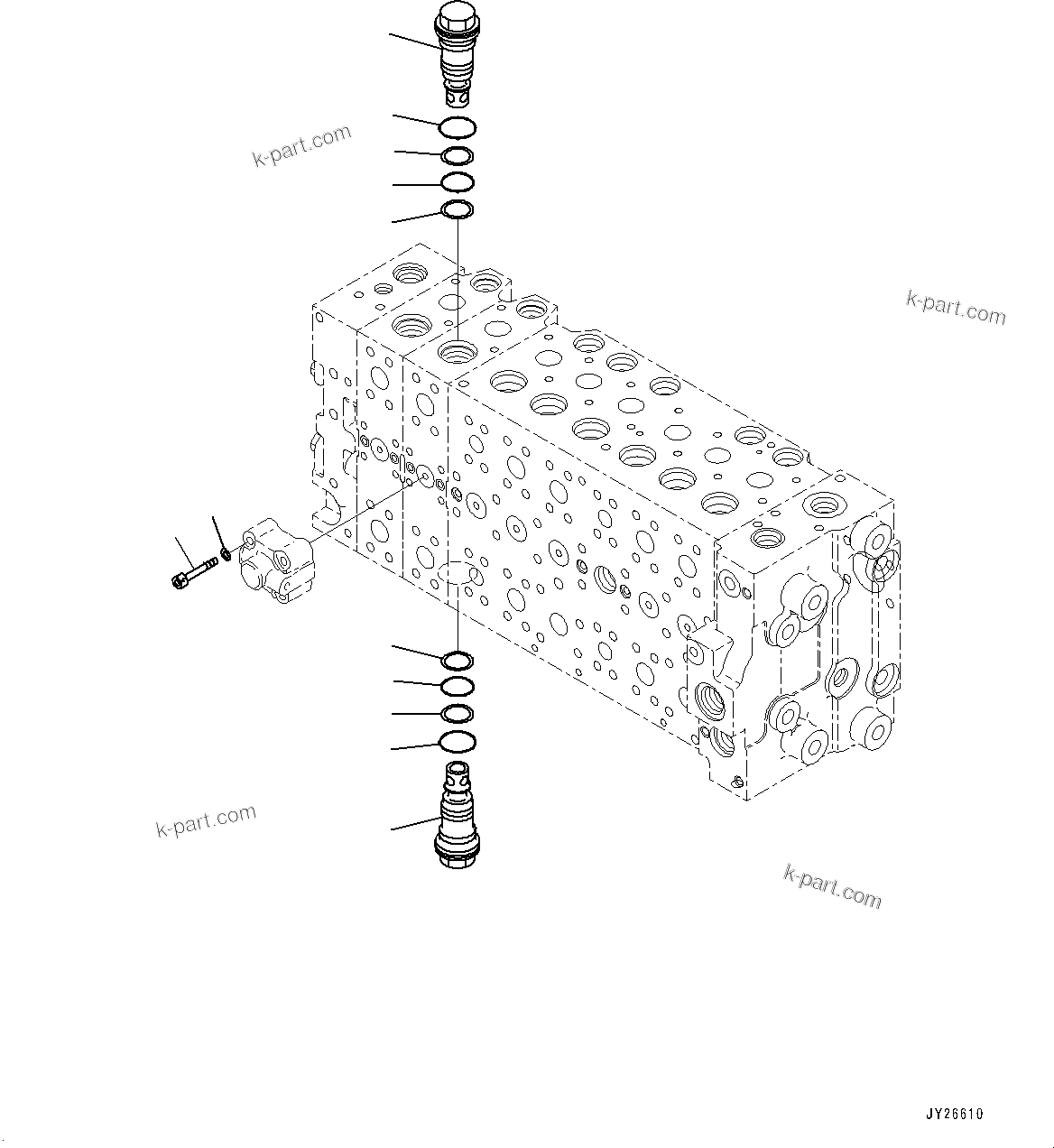 Komatsu parts book diagram for PC240NLC-11 S/N K70001-UP: CONTROL VALVE, 2-ADDITIONAL ACTUATOR PIPING, TOOL CONTROL, 8/9-SPOOL (17/21) (#K70363-)