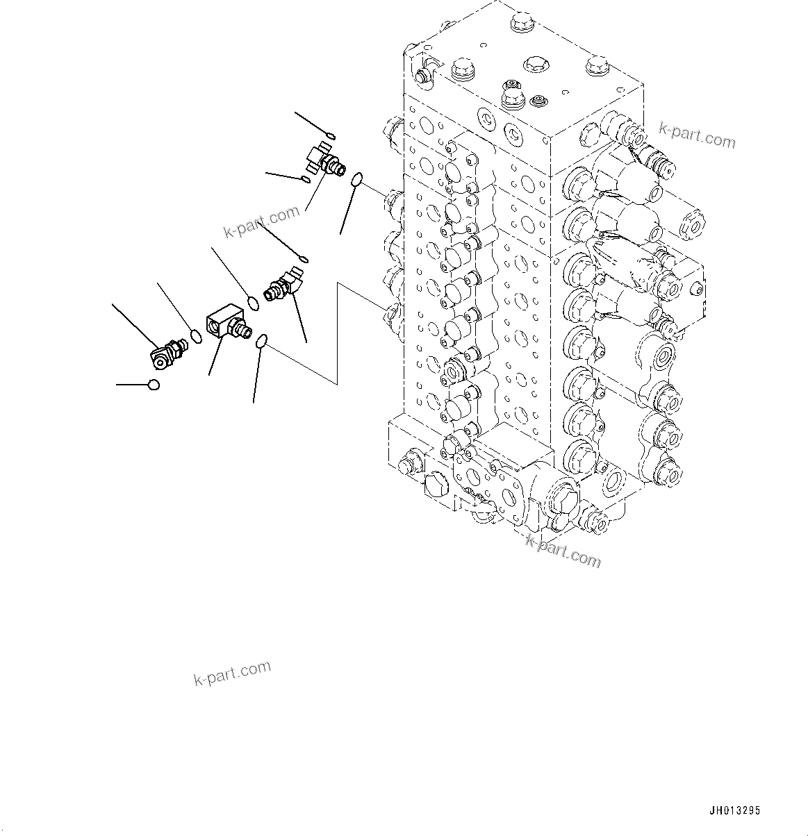 Komatsu parts book diagram for PC240NLC-11 S/N K70001-UP: CONTROL VALVE, 2-ADDITIONAL ACTUATOR PIPING, TOOL CONTROL, CONNECTING PARTS (3/3) (#K70363-)