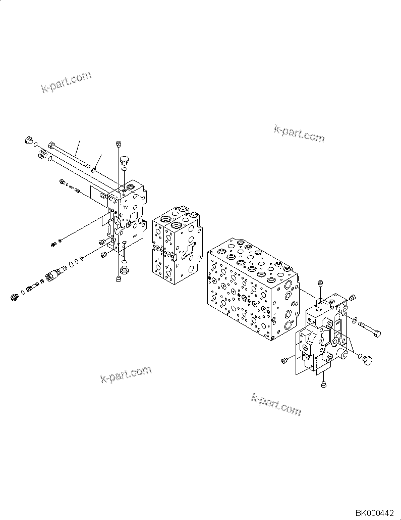 Komatsu parts book diagram for PC240NLC-11 S/N K70001-UP: CONTROL VALVE, 2-ADDITIONAL ACTUATOR PIPING, TOOL CONTROL, 8/9-SPOOL (1/21) (#K70363-)