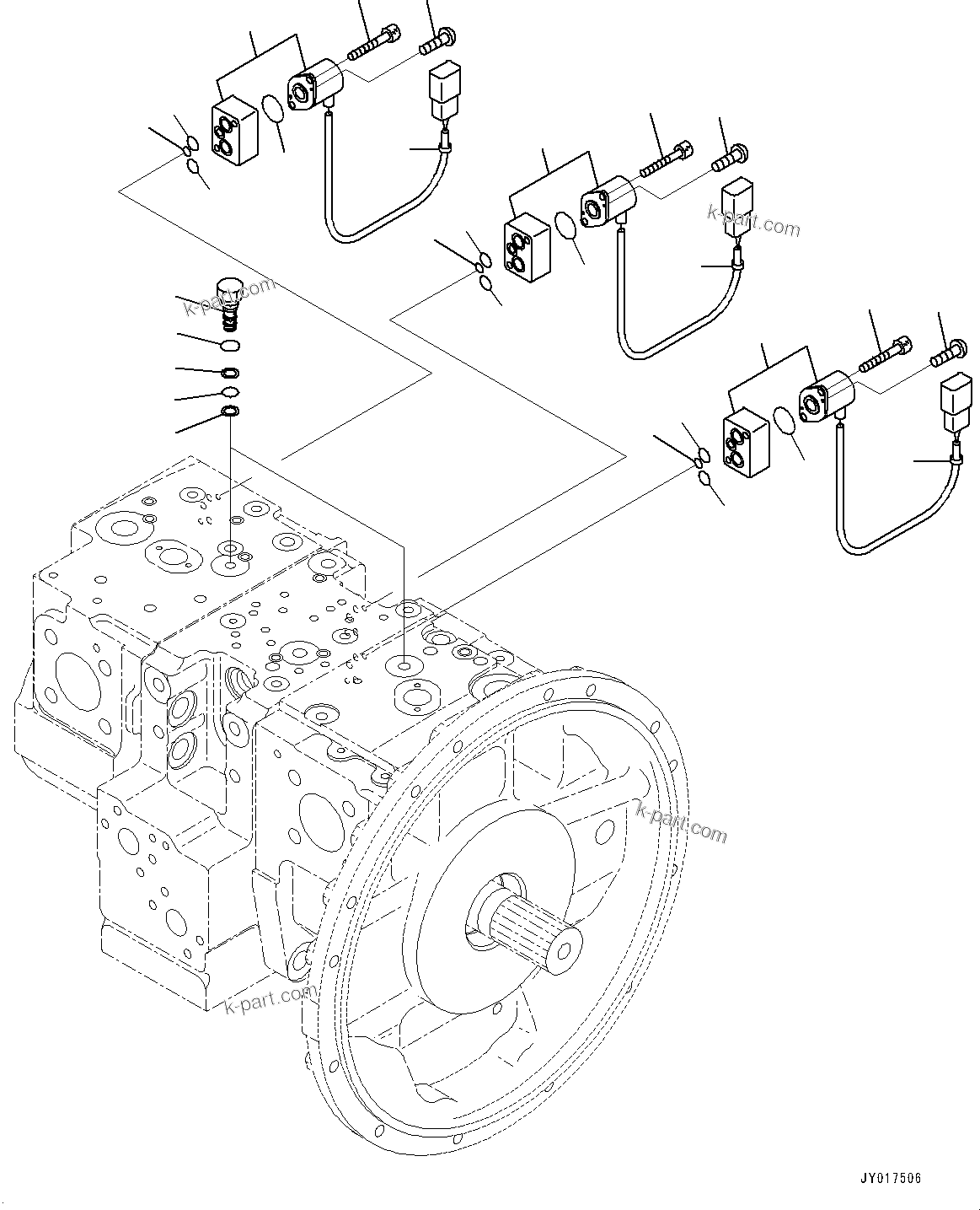 Komatsu parts book diagram for PC240NLC-11 S/N K70001-UP: PISTON PUMP, INNER PARTS (11/12)