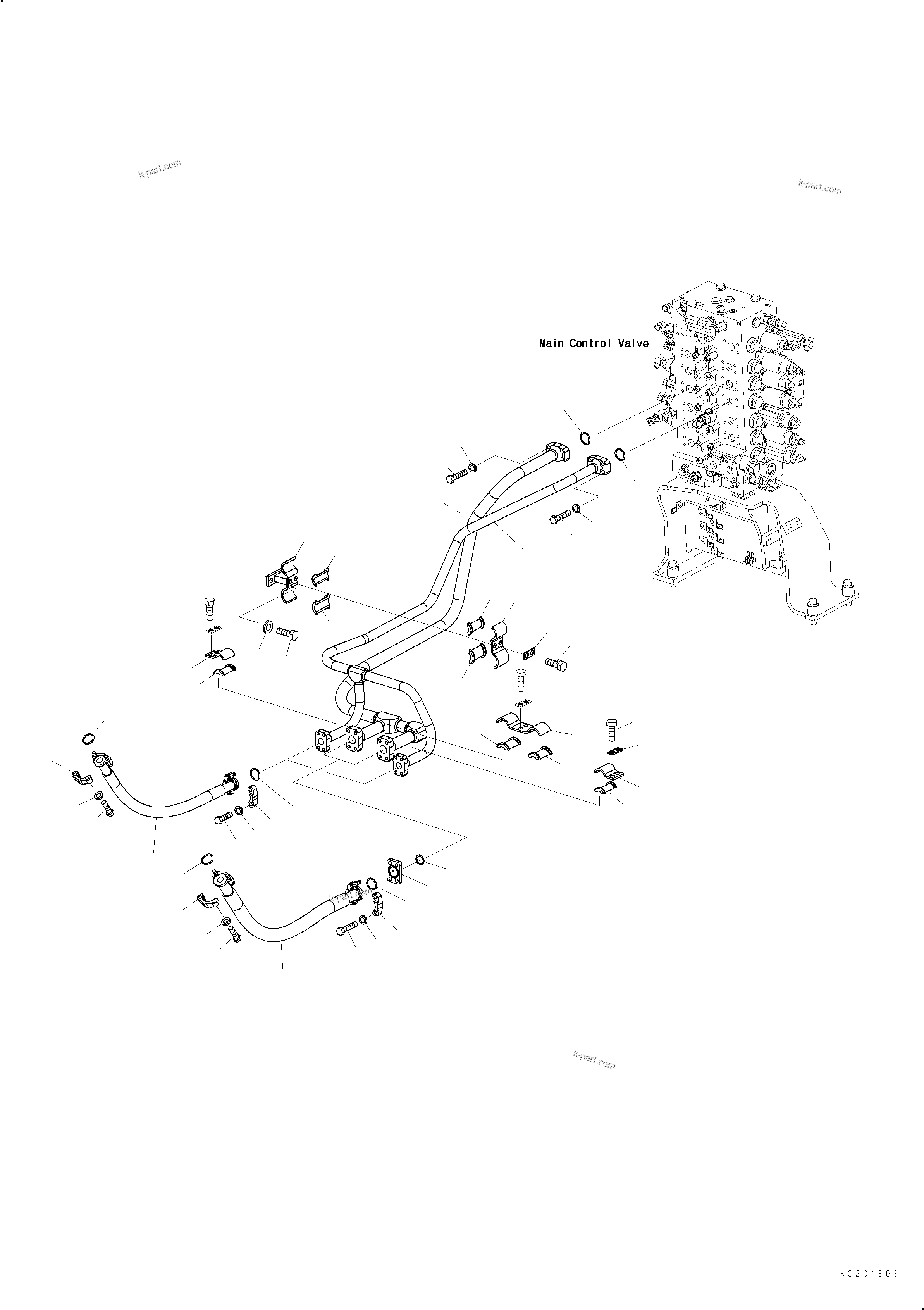 Komatsu parts book diagram for PC240NLC-11 S/N K70001-UP: BOOM PIPING, FOR 18M SUPER LONG FRONT