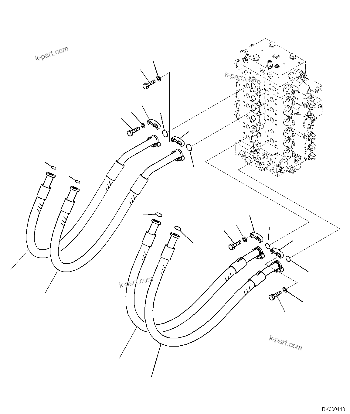 Komatsu parts book diagram for PC240NLC-11 S/N K70001-UP: ARM AND BUCKET PIPING, FOR 2-PIECE BOOM