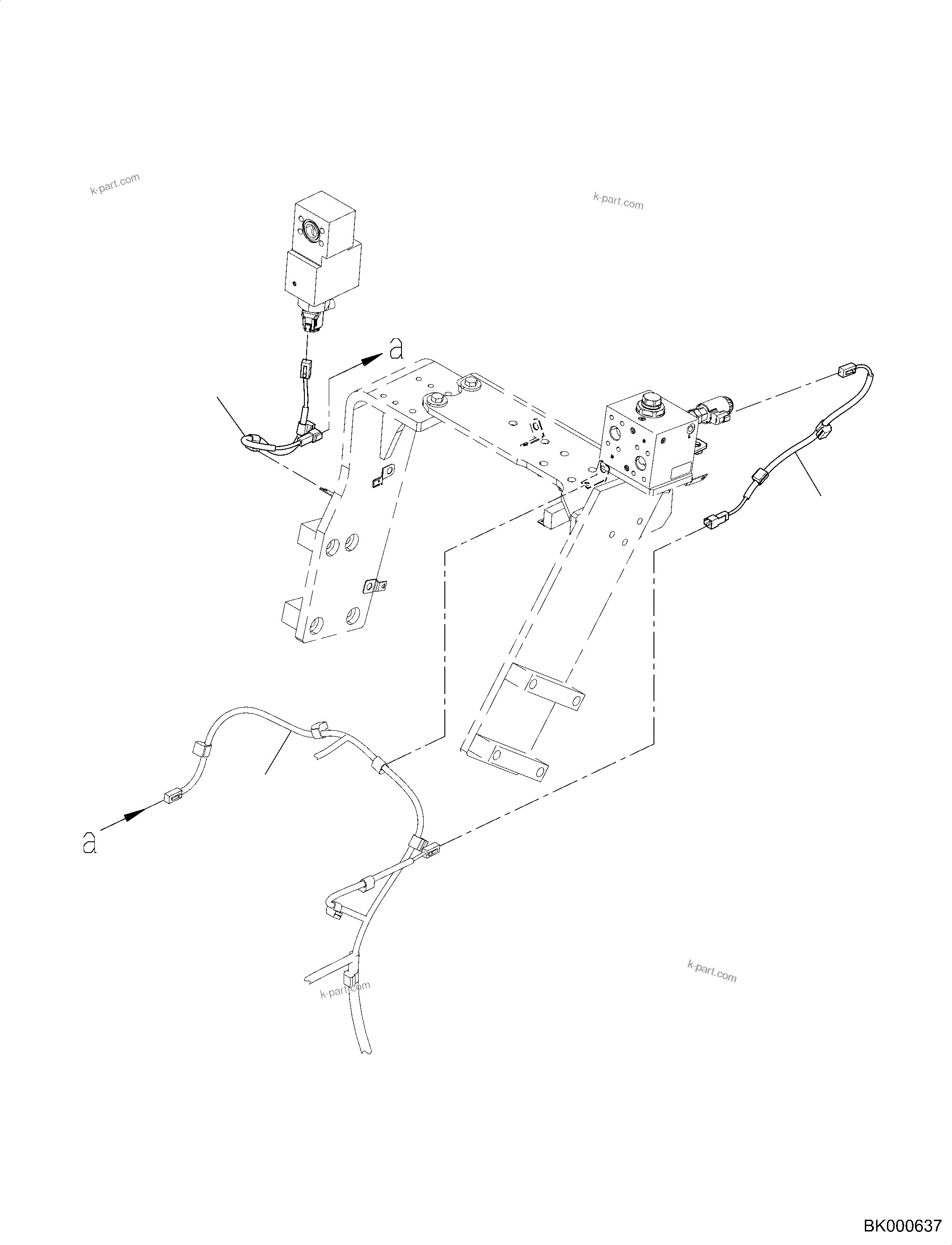 Komatsu parts book diagram for PC240NLC-11 S/N K70001-UP: ATTACHMENT PIPING, ONE TOOL CONTROL, WIRING HARNESS (#K70363-)