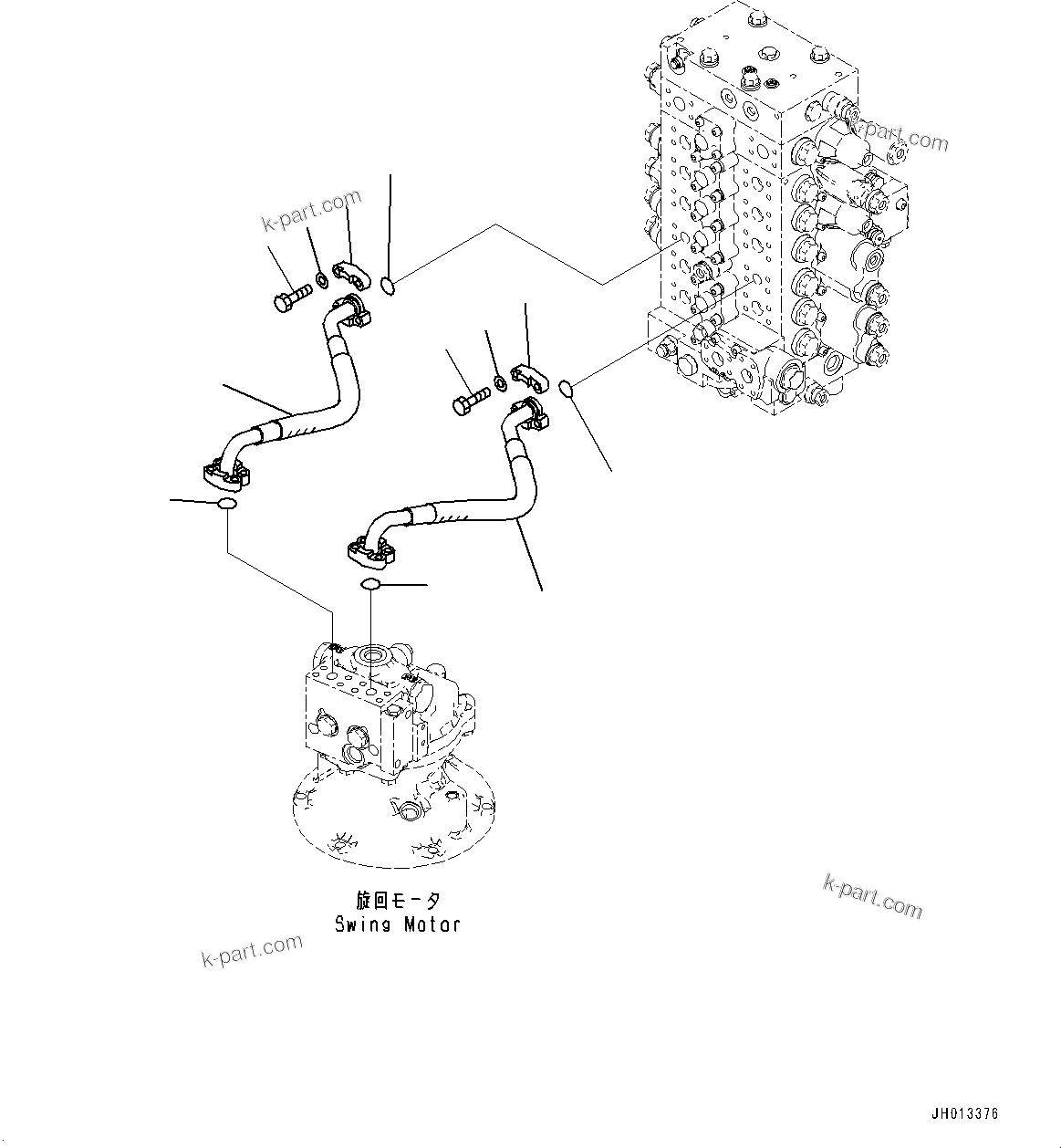 Komatsu parts book diagram for PC240NLC-11 S/N K70001-UP: QUICK COUPLING PIPING, WITH 2-ADDITIONAL ACTUATOR PIPING, INNER PARTS, QUICK COUPLING VALVE