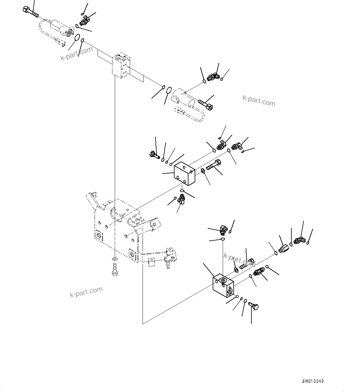 Komatsu parts book diagram for PC240NLC-11 S/N K70001-UP: QUICK COUPLING PIPING, WITH 2-ADDITIONAL ACTUATOR PIPING, EPC VALVE