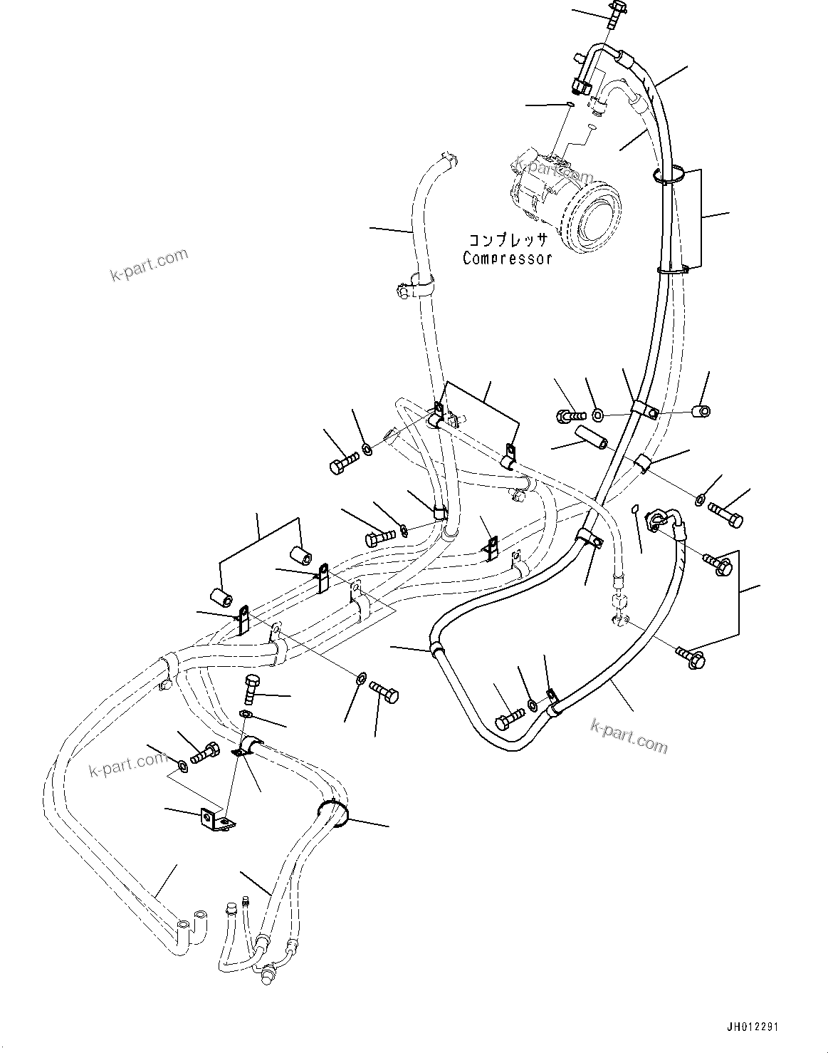 Komatsu parts book diagram for PC240NLC-11 S/N K70001-UP: AIR CONDITIONER UNIT, COOLER PIPING