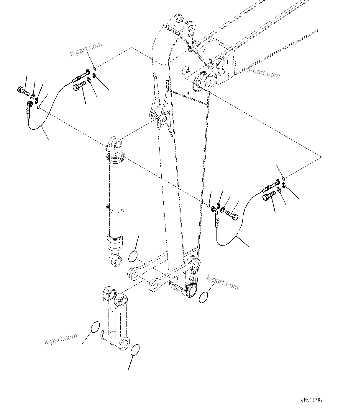 Komatsu parts book diagram for PC240NLC-11 S/N K70001-UP: ARM, 3500MM, BUCKET CYLINDER HOSE