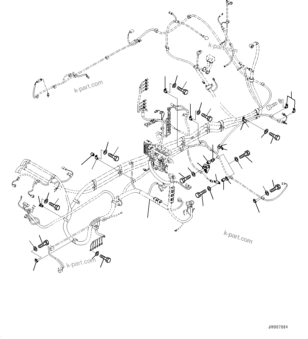 Komatsu parts book diagram for PC300-8 S/N K55001-UP: ELECTRIC WIRING HARNESS, BATTERY DISCONNECT SWITCH, WIRING HARNESS CLIP (1/3)